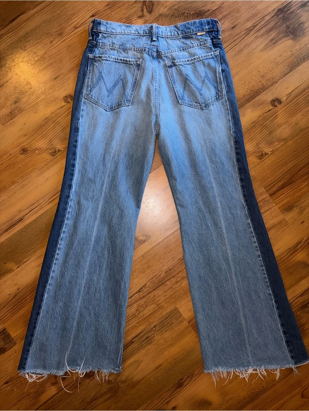 Mother The Tux Sidestepper Sneak Fray “Double Stacked” two-tone Jeans 29 - Picture 5 of 16